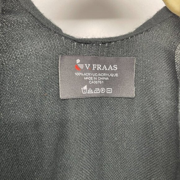 V Fraas black white red plaid  shawl overlay - Picture 7 of 10